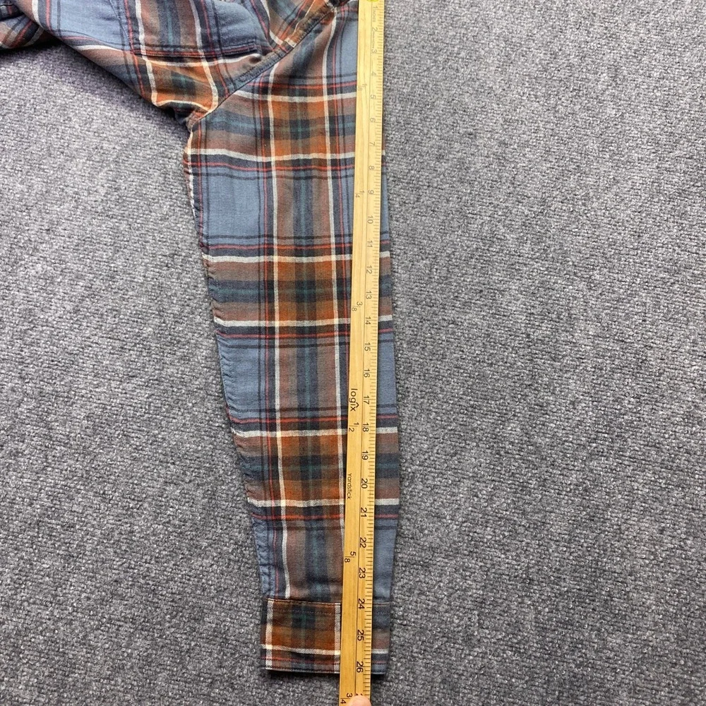 Toad&Co Mens Airsmyth LS‎ Shirt Blue Orange Plaid Flannel T2241915 Sz M Outdoor
